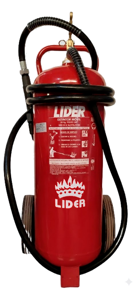 Carro extintor polvo 50 kg